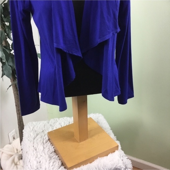 Covington royal blue open front long sleeve cardigan Woman Large petite - Picture 14 of 14